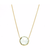 18K Yellow Gold Necklace With Sky Blue Topaz Round