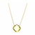 18K Yellow Gold Necklace With Sky Blue Topaz Round