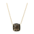 18K Yellow Gold Necklace With Sky Blue Topaz Round