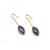 18K Yellow Gold Earring With Blue Topaz Round