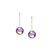 18K Yellow Gold Earring With Blue Topaz Round