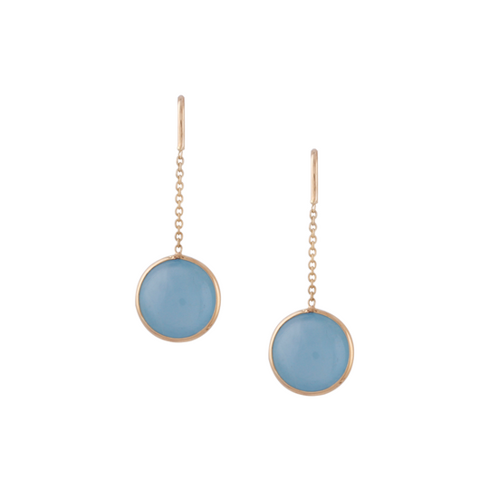 Tresor Collection - Gemstone Earrings in 18k Yellow Gold Aquamarine