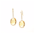 18K Yellow Gold Earring With Blue Topaz Round
