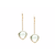 18K Yellow Gold Earring With Blue Topaz Round