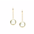 18K Yellow Gold Earring With Blue Topaz Round