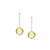 18K Yellow Gold Earring With Blue Topaz Round