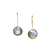 18K Yellow Gold Earring With Blue Topaz Round