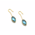 18K Yellow Gold Earring With Blue Topaz Round