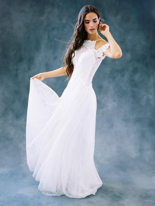Wilderly Bride by Allure Bridals - F109 Lace Paneled Bodice Bridal Gown In White