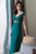 Montage - 212951 Ruched Sleeveless V-Neck Dress in Green