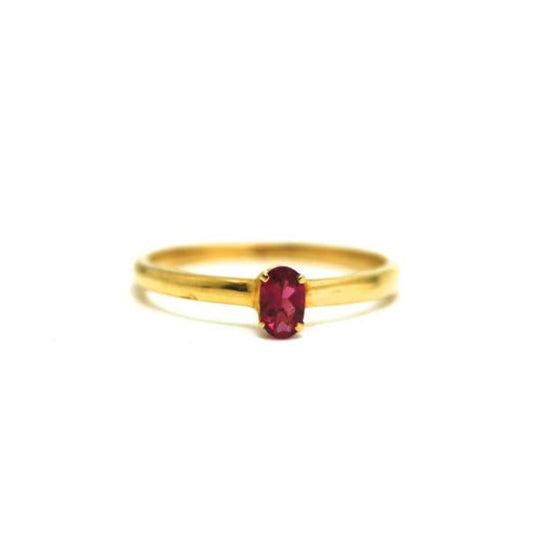 18k Yellow Gold Ring in Pink Tourmaline Oval