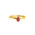 18k Yellow Gold Ring in Green Tourmaline Pear Shape