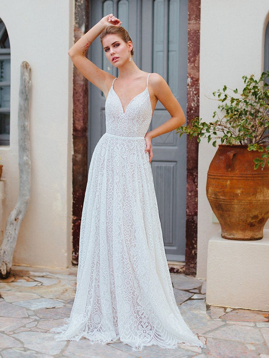 Wilderly Bride by Allure Bridals - F160 Wrap Tie Back Wedding Dress In Neutral and White