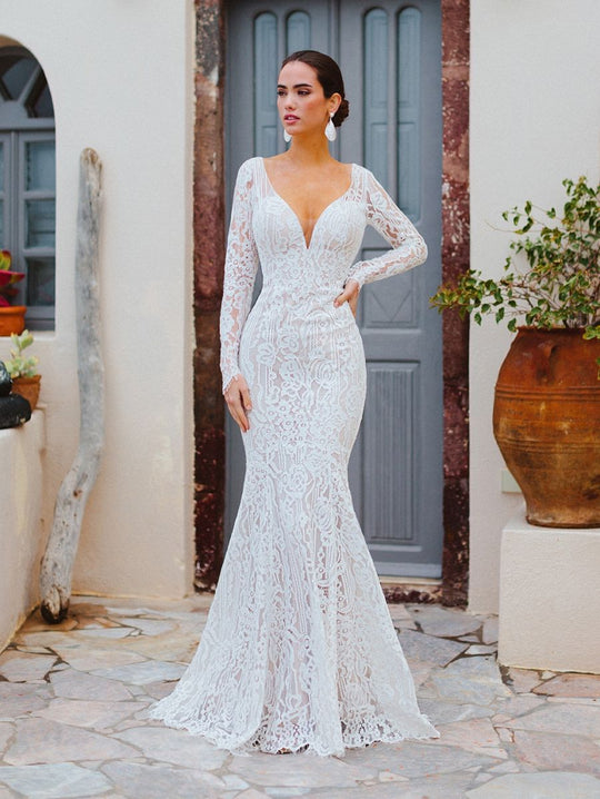 Wilderly Bride by Allure Bridals - F166 Long Sleeve Lace Bridal Gown In White