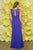 Alexia Designs - 4278 Plunging V-neck Chiffon Sheath Dress In Blue and Purple