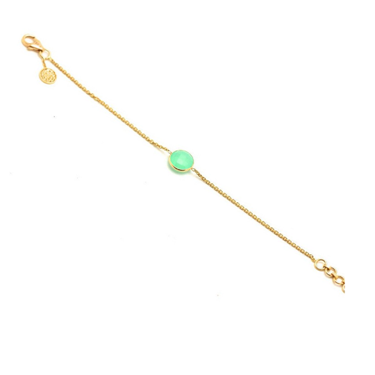 Crysophrase Single Stone Bracelet in 18k Yellow Gold