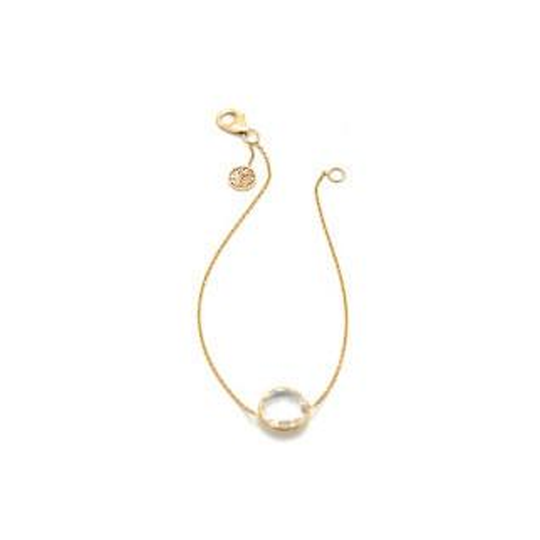 Rainbow Moonstone Single Stone Bracelet in 18k Yellow Gold