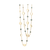 Rainbow Moonstone & London Blue Topaz Long Necklace In 18k Yellow Gold