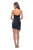 La Femme - 28187 Straight Across Short Dress In Blue and Black