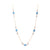 Tresor Collection - Rainbow Moonstone & Gemstone Long Station Necklace in 18k Rainbow Moonstone and Aquamarine