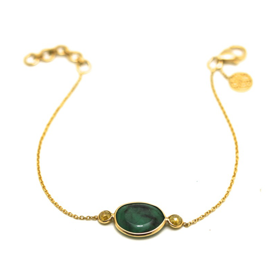 Tresor Collection - Gemstone & Color Diamond Bracelet In 18K Yellow Gold Emerald