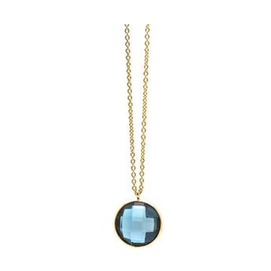 London Blue Topaz Necklace in 18k Yellow Gold
