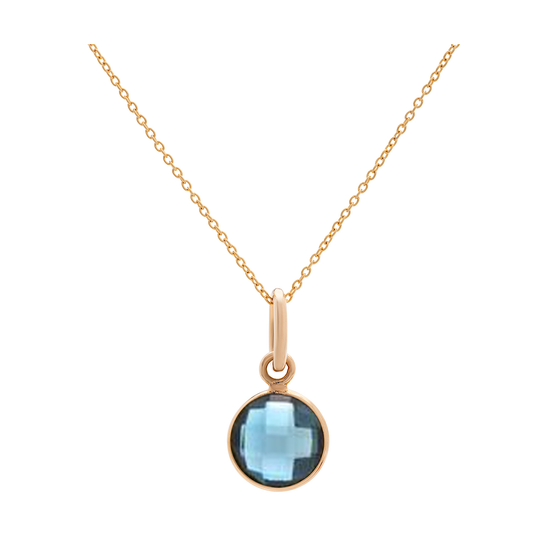 Tresor Collection - London Blue Topaz Necklace in 18k Yellow Gold