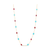18K Yellow Gold Long Necklace With Turquoise & Ruby