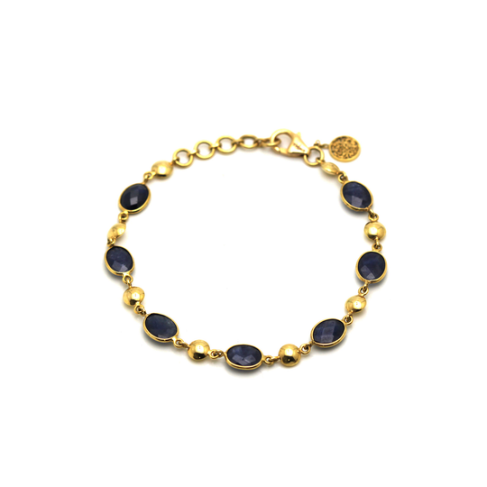 Blue Sapphire Lente Bracelet In 18K Yellow Gold