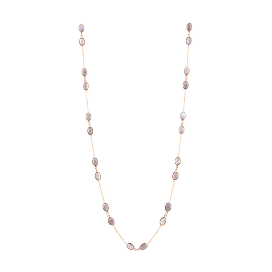 Tresor Collection - Gemstone Long Necklace in 18k Yellow Gold Labradorite