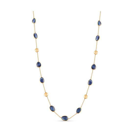 18Kt Yellow Gold Necklace With Blue Sapphire