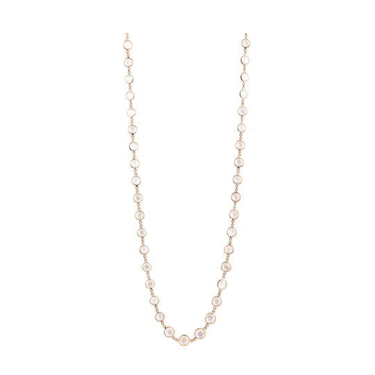 Tresor Collection - Rainbow MoonStone Necklace in 18k Yellow Gold