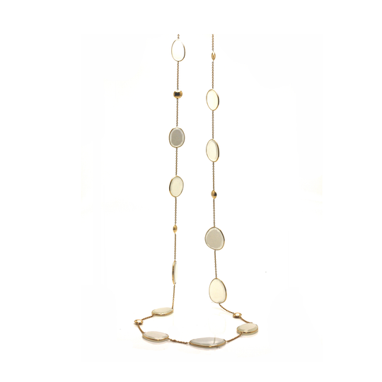 Wihite Moonstone Necklace in 18k YG