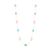 Tresor Collection - Turquoise & White Moonstone Long Necklace In 18K Yellow Gold
