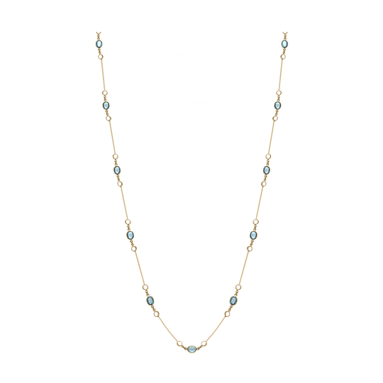Tresor Collection - Rainbow Moonstone & Gemstone Necklace In 18k Yellow Gold