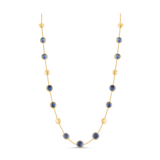 Rainbow Moonstone Necklace In 18K Yellow Gold