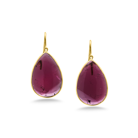 Pink Tourmaline Earring in 18K Yellow Gold