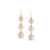 18K Yellow Gold Earring With Rainbow Moonstone Smooth Round