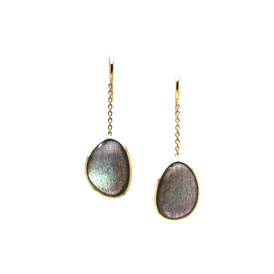 Labradorite Earring in 18k Yellow Gold