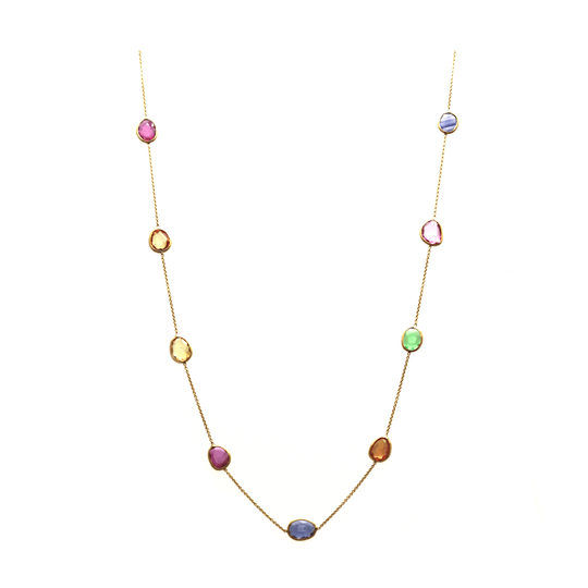 Tresor Collection - Multicolor Stone Necklace in 18k YG