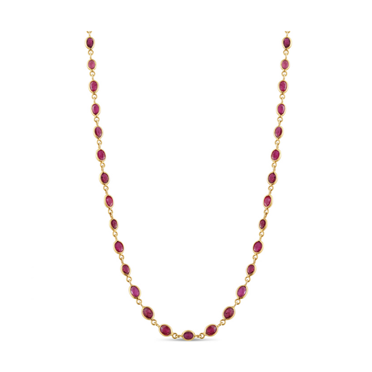 Tresor Collection - Ruby Oval Necklace In 18K Yellow Gold