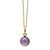 Amethyst Simple Round Pendant In 18K Yellow Gold