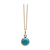 Turquoise Simple Round Pendant In 18K Yellow Gold