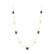 Blue Sapphire Oval Faceted with gold lente accent Necklace In 18K Yellow Gold
