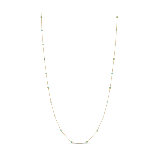 Emerald Round Necklace In 18k Yellow Gold