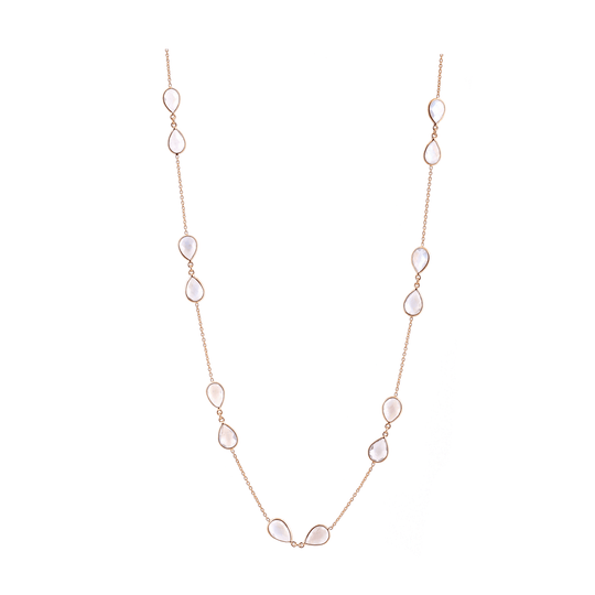 Tresor Collection - Rainbow Moonstone P/S Necklace in 18k Yellow Gold