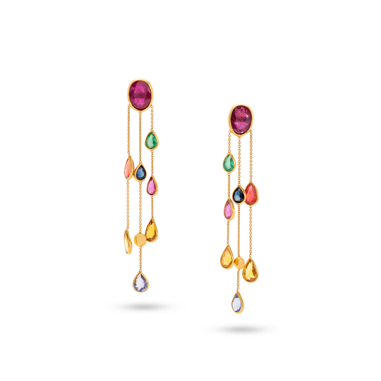 Tresor Collection - Multicolor Tourmaline Earring in 18k Yellow Gold