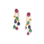Emerald, Ruby and Sapphire Rainbow Earrings in 18k Yellow Gold