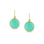 Gemstone Simple Round Dangle Earring In 18K Yellow Gold
