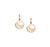 Mother Of Pearl Simple Round Dangle Earring In 18K Yellow Gold